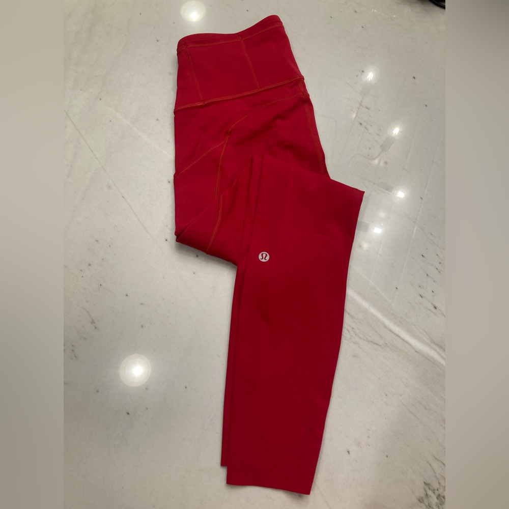 Lululemon Cropped Fast and Free High- Rise Tight 25 ‘’Red Size 4